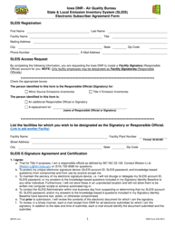 DNR Form 542-0471 State &amp; Local Emission Inventory System (Sleis) Electronic Subscriber Agreement Form - Iowa