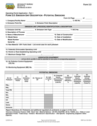 Form 3.0 (DNR Form 542-4014) Part 1 Emission Unit Description - Potential Emissions - Iowa