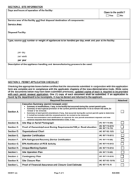 Form 50D (DNR Form 542-8006) Appliance Demanufacturer Permit Application - Iowa, Page 2
