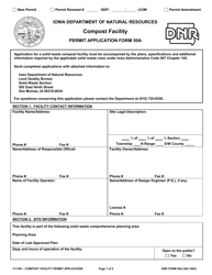Document preview: Form 50A (DNR Form 542-1602) Compost Facility Permit Application Form - Iowa