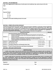 DNR Form 50P Single-Use Landfarming Permit Application - Iowa, Page 2