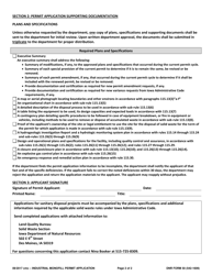 Form 50 (DNR Form 542-1609) Industrial Monofill Permit Application - Iowa, Page 2