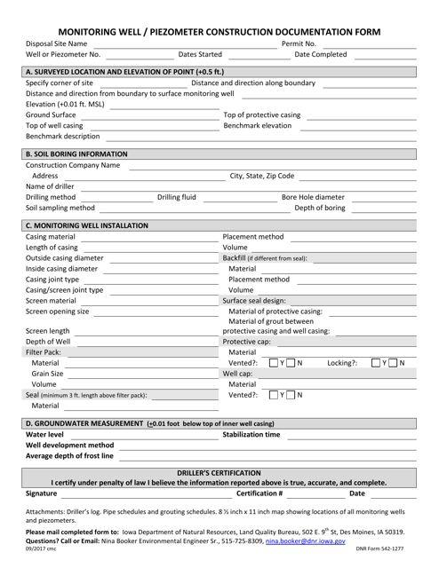 DNR Form 542-1277  Printable Pdf