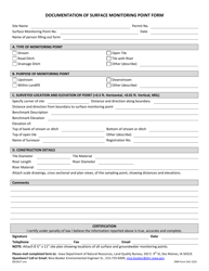 Document preview: DNR Form 542-1323 Documentation of Surface Monitoring Point Form - Iowa