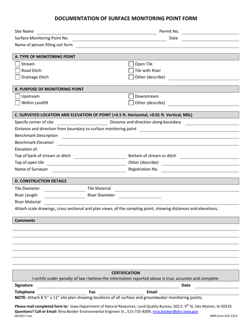 DNR Form 542-1323  Printable Pdf