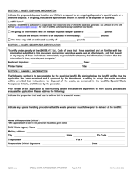 DNR Form 542-3216 Request for Special Waste Authorization - Iowa, Page 3
