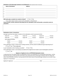 DNR Form 542-1215 Application for Approval of Redemption Center - Iowa, Page 2