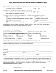 DNR Form 542-0336 Pollution Prevention Intern Program Application - Iowa, Page 2