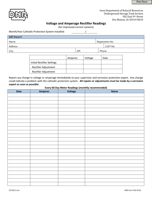 DNR Form 542-0156  Printable Pdf
