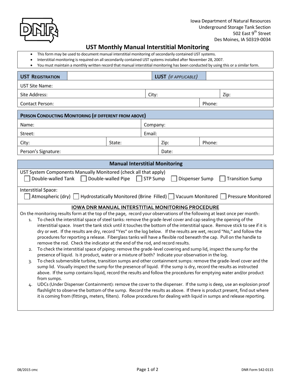 DNR Form 542-0115 - Fill Out, Sign Online and Download Fillable PDF ...