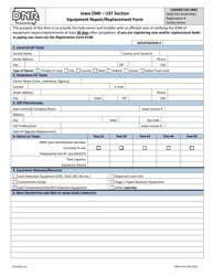 Document preview: DNR Form 542-0510 Equipment Repair/Replacement Form - Iowa