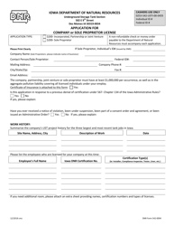 Document preview: DNR Form 542-0094 Application for Company or Sole Proprietor License - Iowa