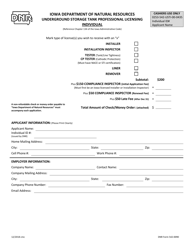 DNR Form 542-0090 Underground Storage Tank Professional Licensing - Individual - Iowa