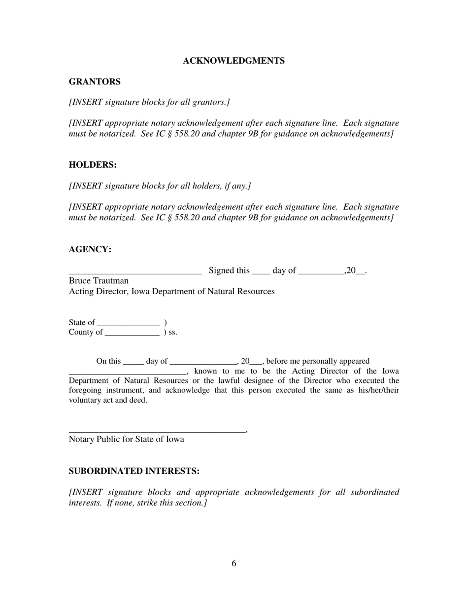 Iowa Underground Storage Tank Program Environmental Covenant - Iowa, Page 6