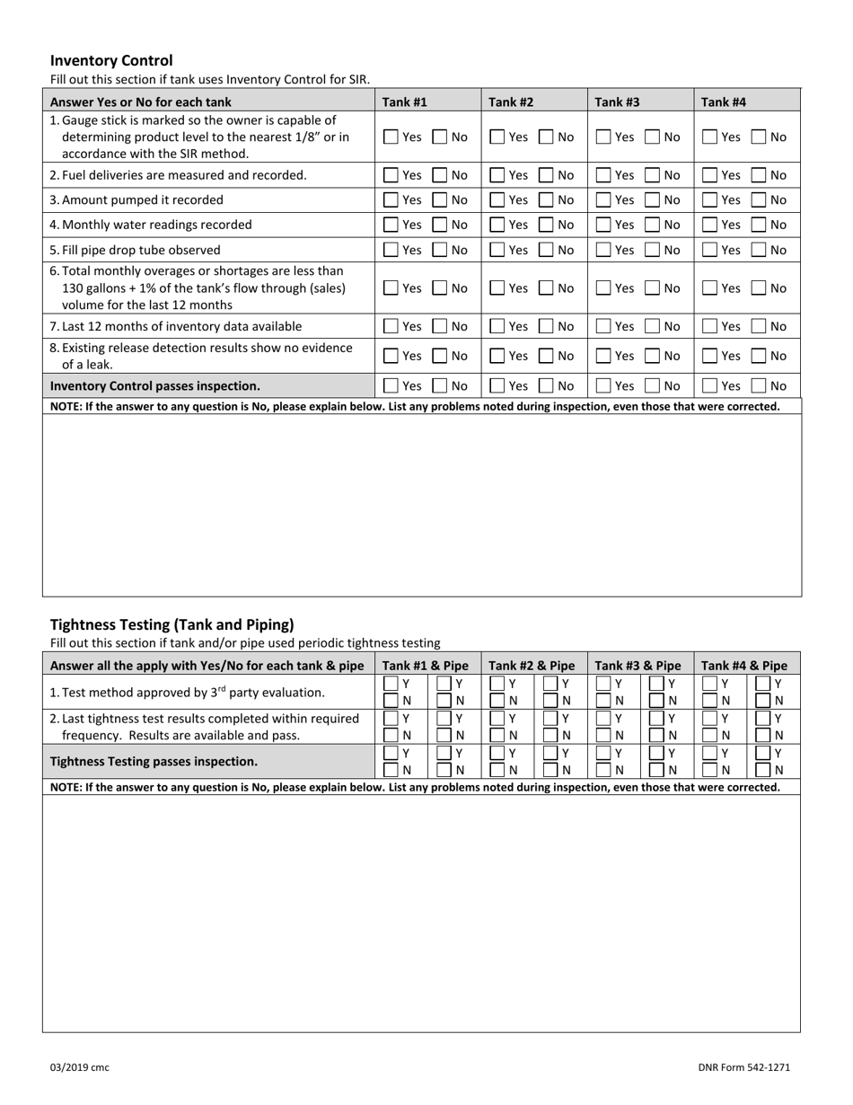 DNR Form 542-1271 Compliance Inspection Field Notes - Iowa, Page 4