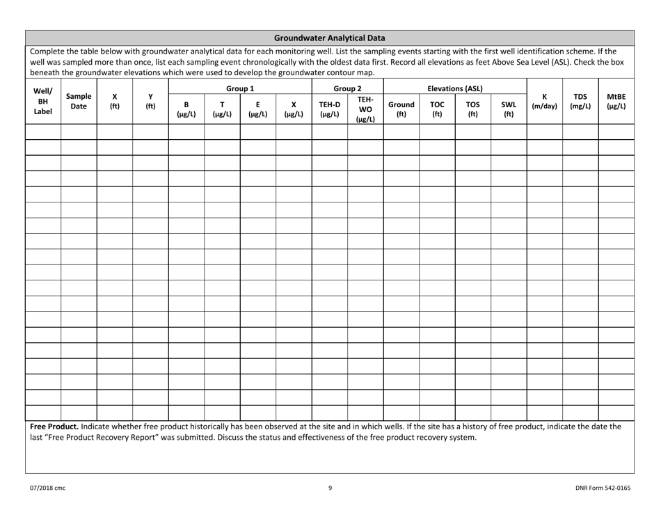 DNR Form 542-0165 Tier 1 Report Leaking Underground Storage Tank Site Assessment - Iowa, Page 9