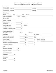 DNR Form 542-1011 Summary of Engineering Data - Agricultural Levees - Iowa, Page 2