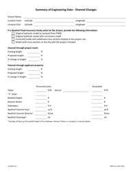DNR Form 542-1025 Summary of Engineering Data - Channel Changes - Iowa, Page 2