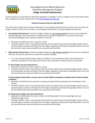 DNR Form 542-1023 Flood Plain Guidance Bridges &amp; Road Embankments - Iowa