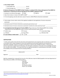 DNR Form 542-4001 Individual Npdes Permit Application for &quot;open Feedlot&quot;, &quot;confinement&quot; &amp; &quot;combined&quot; Cafo Operations Required to Obtain Npdes Permit - Iowa, Page 3