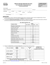 DNR Form 542-4026 Manure Storage Indemnity Fee Form for Confinement Feeding Operations Transferring Ownership - Iowa