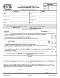 Document preview: DNR Form 542-3178 Schedule 1A General Information - Iowa