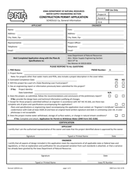 DNR Form 542-3178 Schedule 1A General Information - Iowa