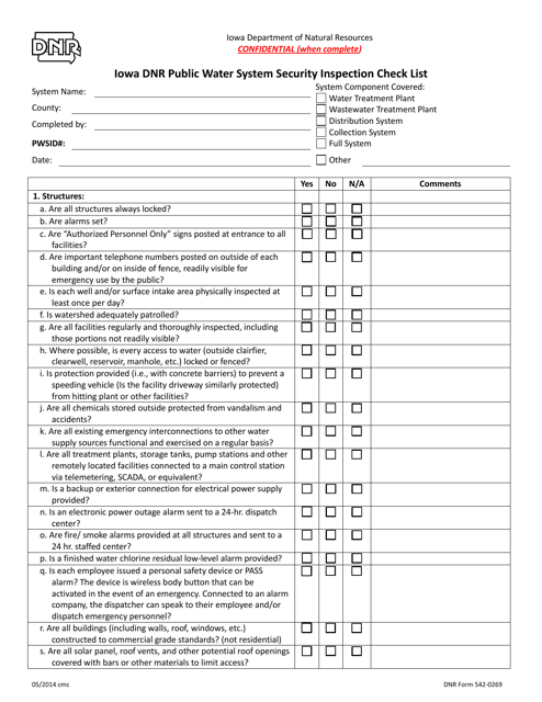 DNR Form 542-0269  Printable Pdf
