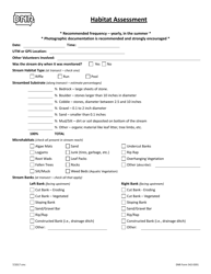 Document preview: DNR Form 542-0391 Habitat Assessment - Iowa