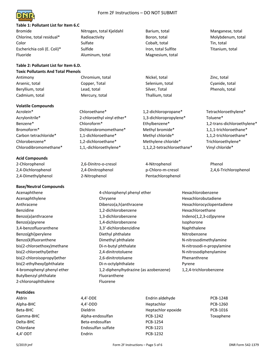 Form 2F (DNR Form 542-1380) Npdes Permit Application Form for Industrial Facilities That Discharge Stormwater Associated With Industrial Activity - Iowa, Page 13