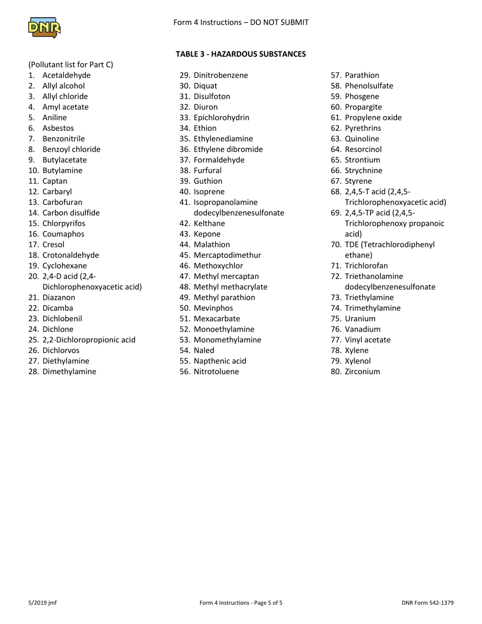 Form 4 (DNR Form 542-1379) Npdes Permit Application Form for Industrial Facilities - New Facilities That Discharge Process Wastewater - Iowa, Page 10