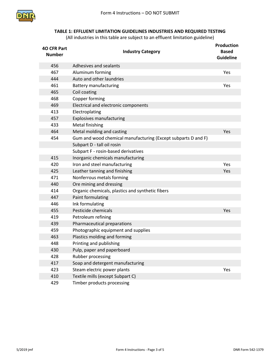 Form 4 (DNR Form 542-1379) Npdes Permit Application Form for Industrial Facilities - New Facilities That Discharge Process Wastewater - Iowa, Page 8