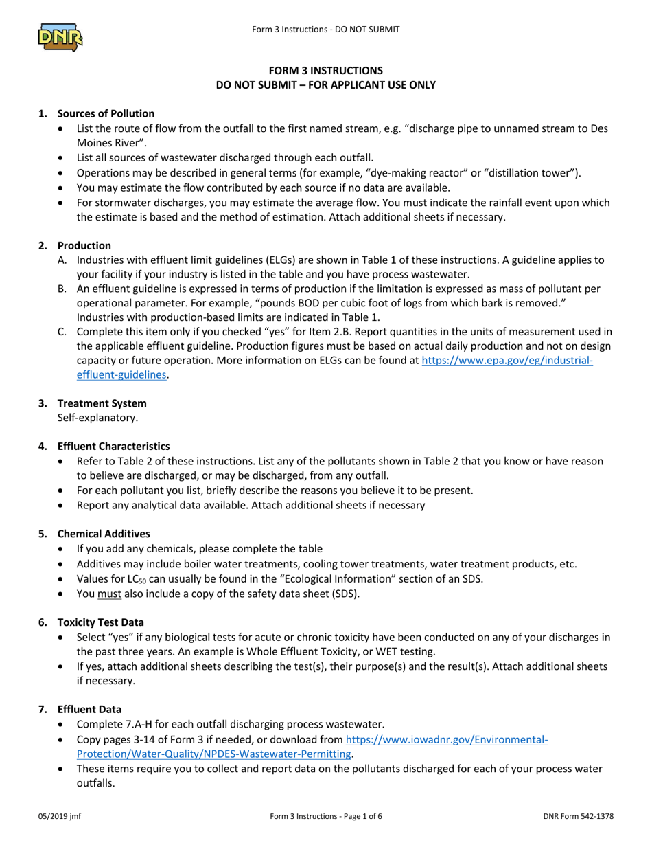 DNR Form 3 Npdes Permit Application Form for Industrial Facilities That Discharge Process Wastewater (Existing) - Iowa, Page 16
