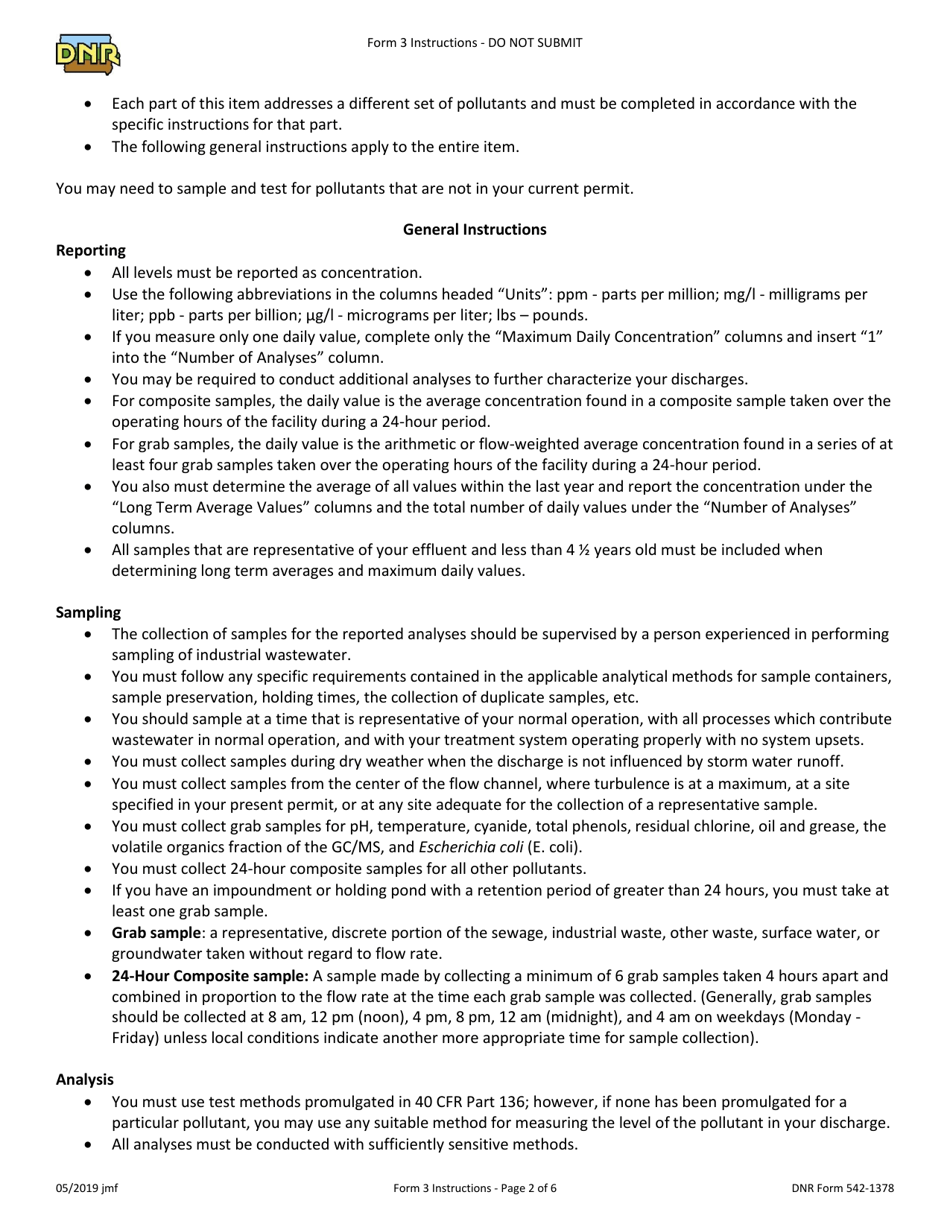 DNR Form 3 Npdes Permit Application Form for Industrial Facilities That Discharge Process Wastewater (Existing) - Iowa, Page 17