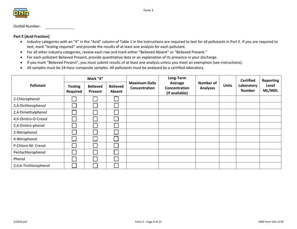 DNR Form 3 Npdes Permit Application Form for Industrial Facilities That Discharge Process Wastewater (Existing) - Iowa, Page 9