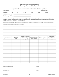 DNR Form 542-2010 Application for Commercial Septic Tank Cleaner - Iowa, Page 4