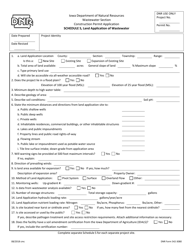 DNR Form 542-3080 Schedule S Land Application of Wastewater - Iowa