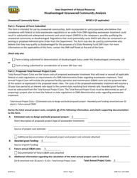 DNR Form 542-0680 Disadvantaged Unsewered Community Analysis - Iowa