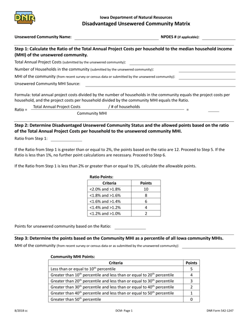 DNR Form 542-1247  Printable Pdf