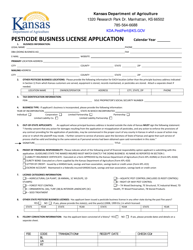 Document preview: Pesticide Business License Application - Kansas