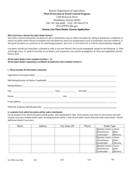 Document preview: Kansas Live Plant Dealer License Application - Kansas