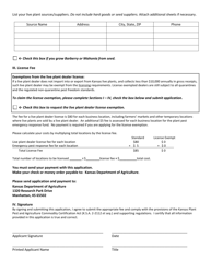 Kansas Live Plant Dealer License Application - Kansas, Page 2