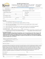 Document preview: Animal Shelter License Application - Kansas