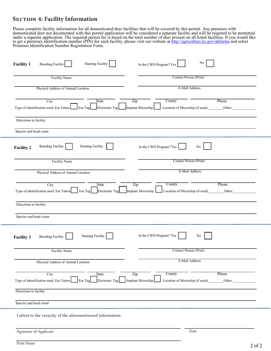 Kansas Application for a Domesticated Deer Permit - Fill Out, Sign ...