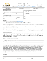 Document preview: Retail Breeder License Application - Kansas