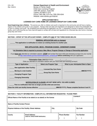 Form CCL.201 Application for a Licensed Day Care Home or Licensed Group Day Care Home - Kansas