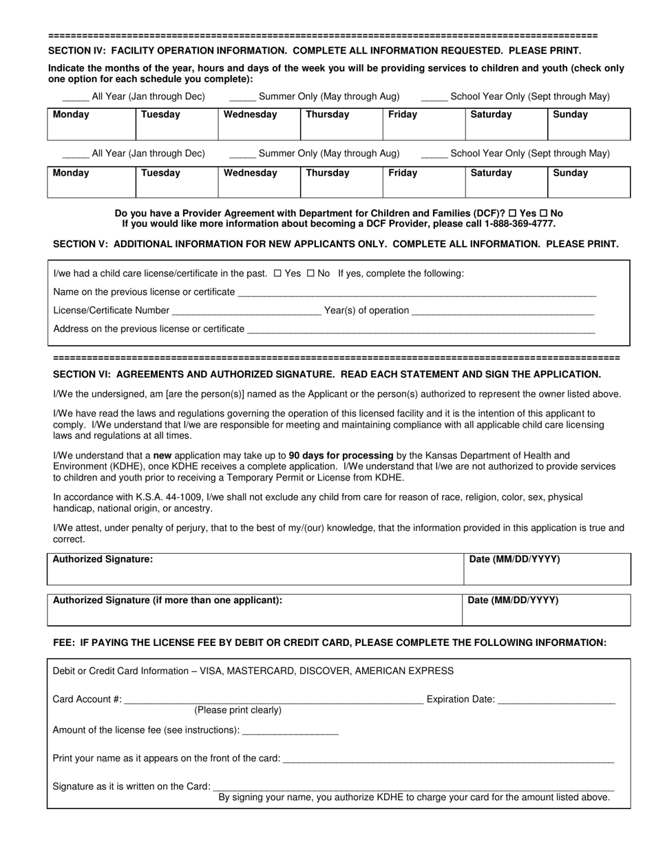 Form CCL.201 Application for a Licensed Day Care Home or Licensed Group Day Care Home - Kansas, Page 3