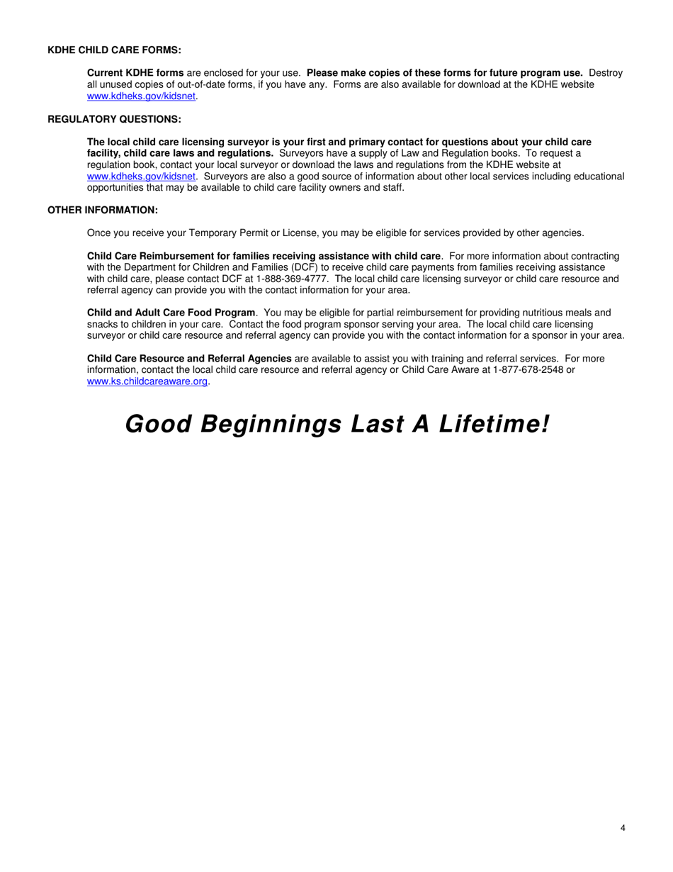 Instructions for Form CCL.201 Application for a Licensed Day Care Home or Licensed Group Day Care Home - Kansas, Page 4