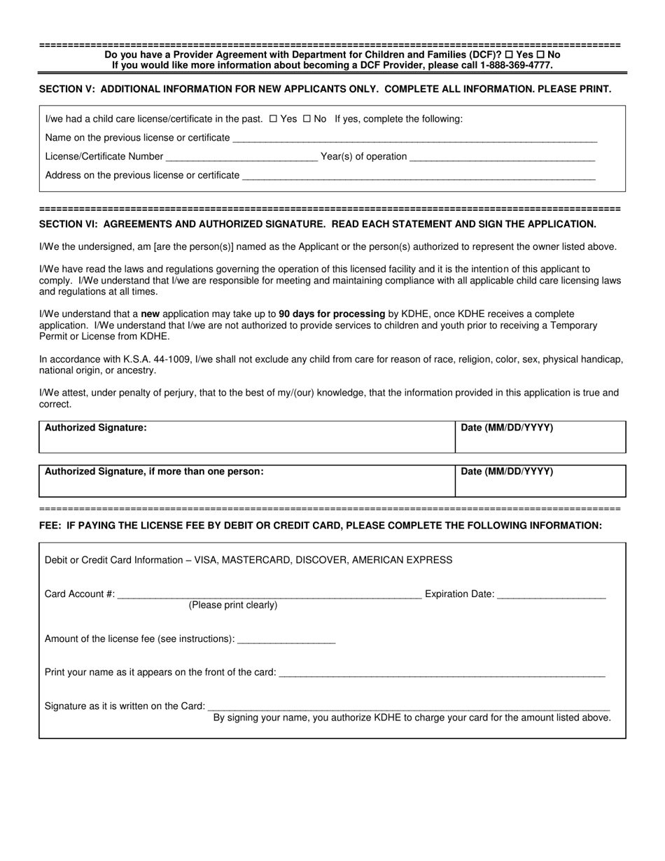 Form CCL.301 Application for a Child Care Center, Preschool, Head Start - Kansas, Page 3