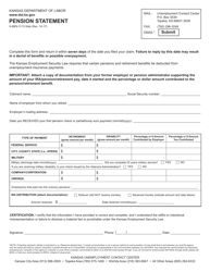 Document preview: Form K-BEN3113 Pension Statement - Kansas